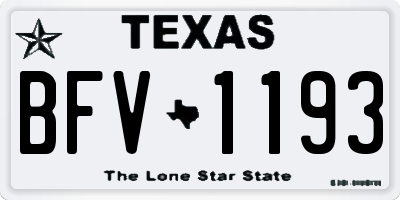 TX license plate BFV1193