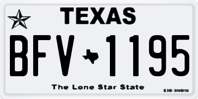 TX license plate BFV1195