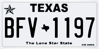 TX license plate BFV1197
