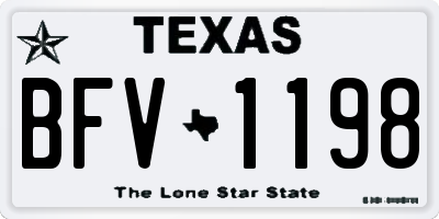 TX license plate BFV1198
