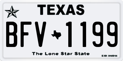 TX license plate BFV1199