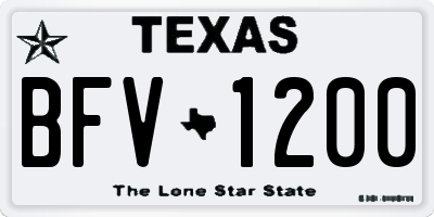 TX license plate BFV1200