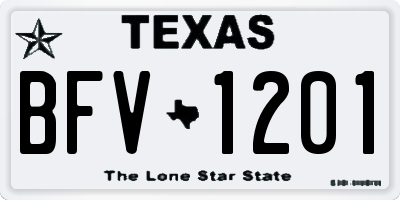 TX license plate BFV1201