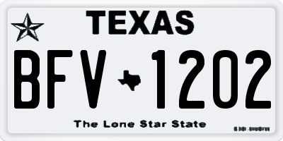 TX license plate BFV1202
