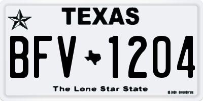 TX license plate BFV1204