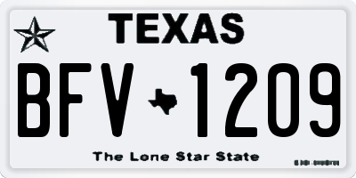 TX license plate BFV1209