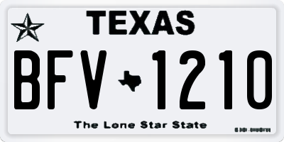 TX license plate BFV1210