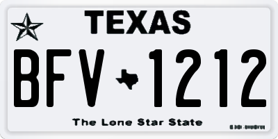 TX license plate BFV1212