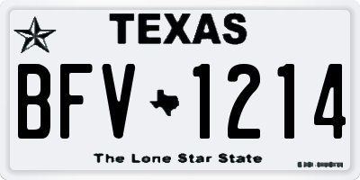 TX license plate BFV1214