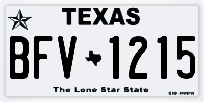 TX license plate BFV1215