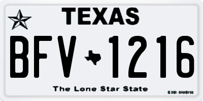 TX license plate BFV1216