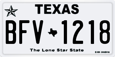 TX license plate BFV1218