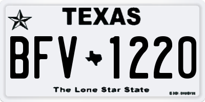 TX license plate BFV1220
