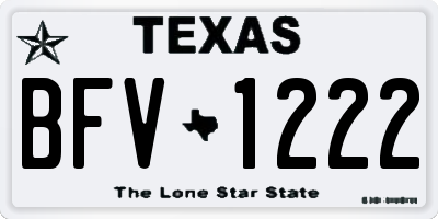 TX license plate BFV1222