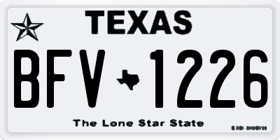 TX license plate BFV1226