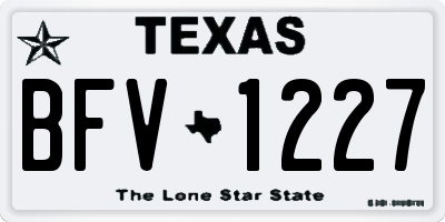 TX license plate BFV1227