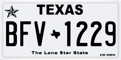TX license plate BFV1229