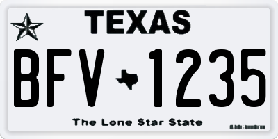 TX license plate BFV1235