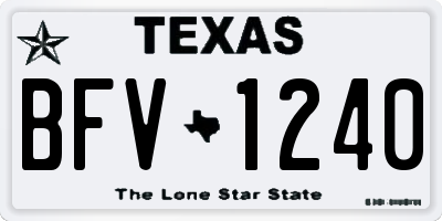 TX license plate BFV1240