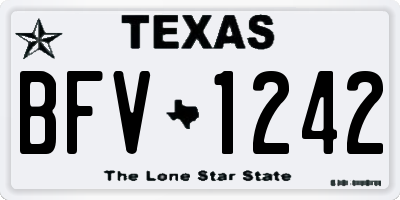 TX license plate BFV1242
