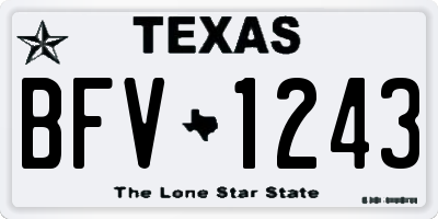 TX license plate BFV1243