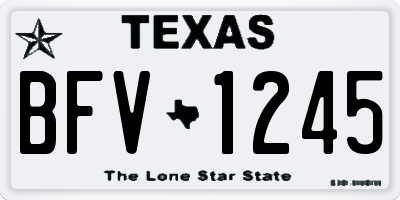 TX license plate BFV1245