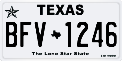 TX license plate BFV1246