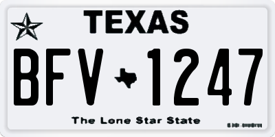 TX license plate BFV1247