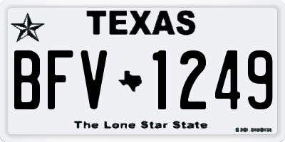 TX license plate BFV1249