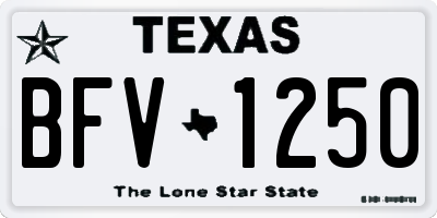 TX license plate BFV1250