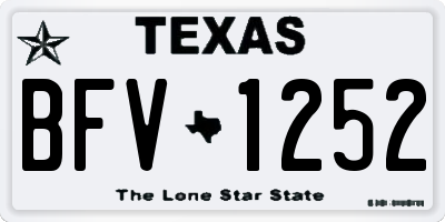 TX license plate BFV1252