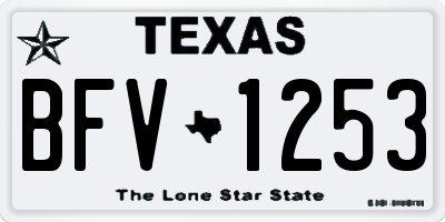TX license plate BFV1253