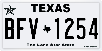TX license plate BFV1254