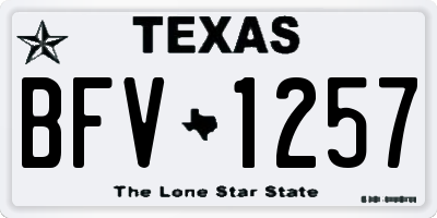 TX license plate BFV1257