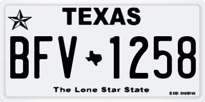 TX license plate BFV1258