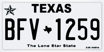 TX license plate BFV1259