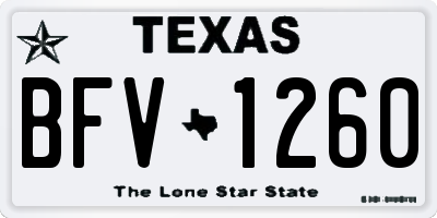 TX license plate BFV1260