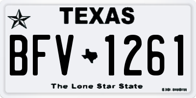 TX license plate BFV1261