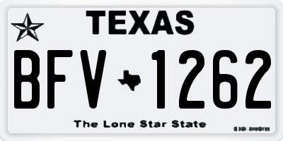 TX license plate BFV1262