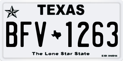 TX license plate BFV1263