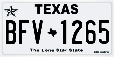 TX license plate BFV1265