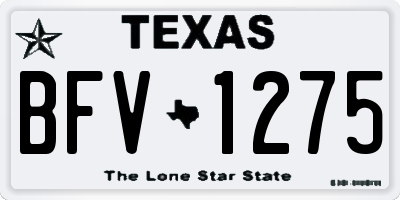 TX license plate BFV1275