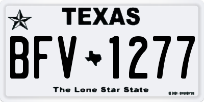 TX license plate BFV1277
