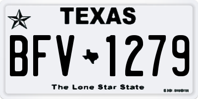 TX license plate BFV1279