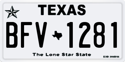 TX license plate BFV1281