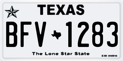 TX license plate BFV1283
