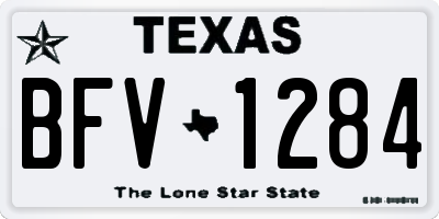 TX license plate BFV1284