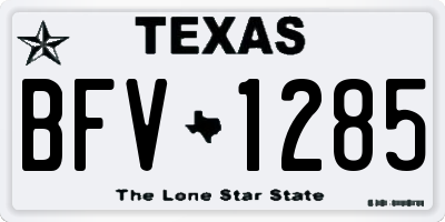 TX license plate BFV1285