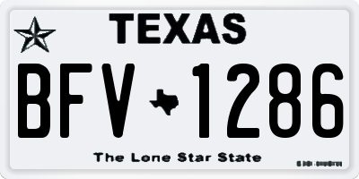 TX license plate BFV1286
