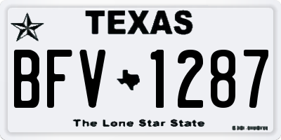 TX license plate BFV1287